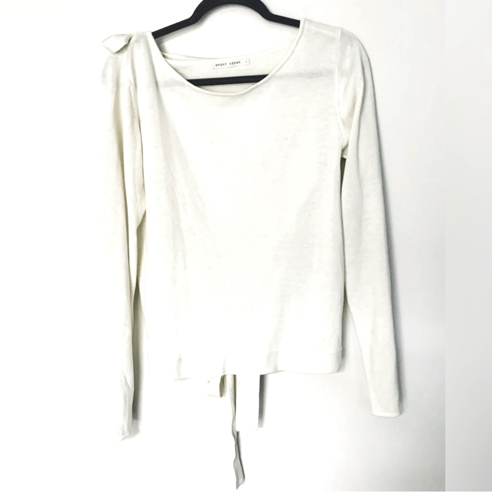Paper Crown wrap sweater/tie back sweater- circa 2018-2019. Size L